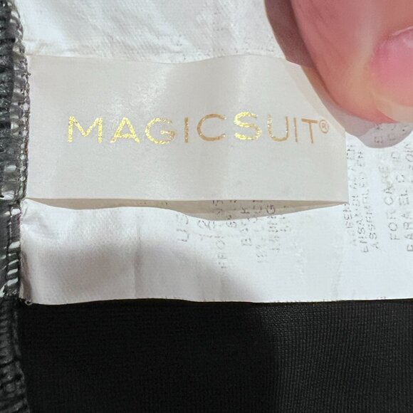 Magicsuit Blaire One-Piece Swimsuit Sz 12 Gray Fringe Ruched Slimming Underwire - Picture 7 of 9